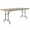 Correll Heavy-Duty Folding Table 30'' x 60'' Blow-Molded Plastic Mocha Granite 384R3060MC